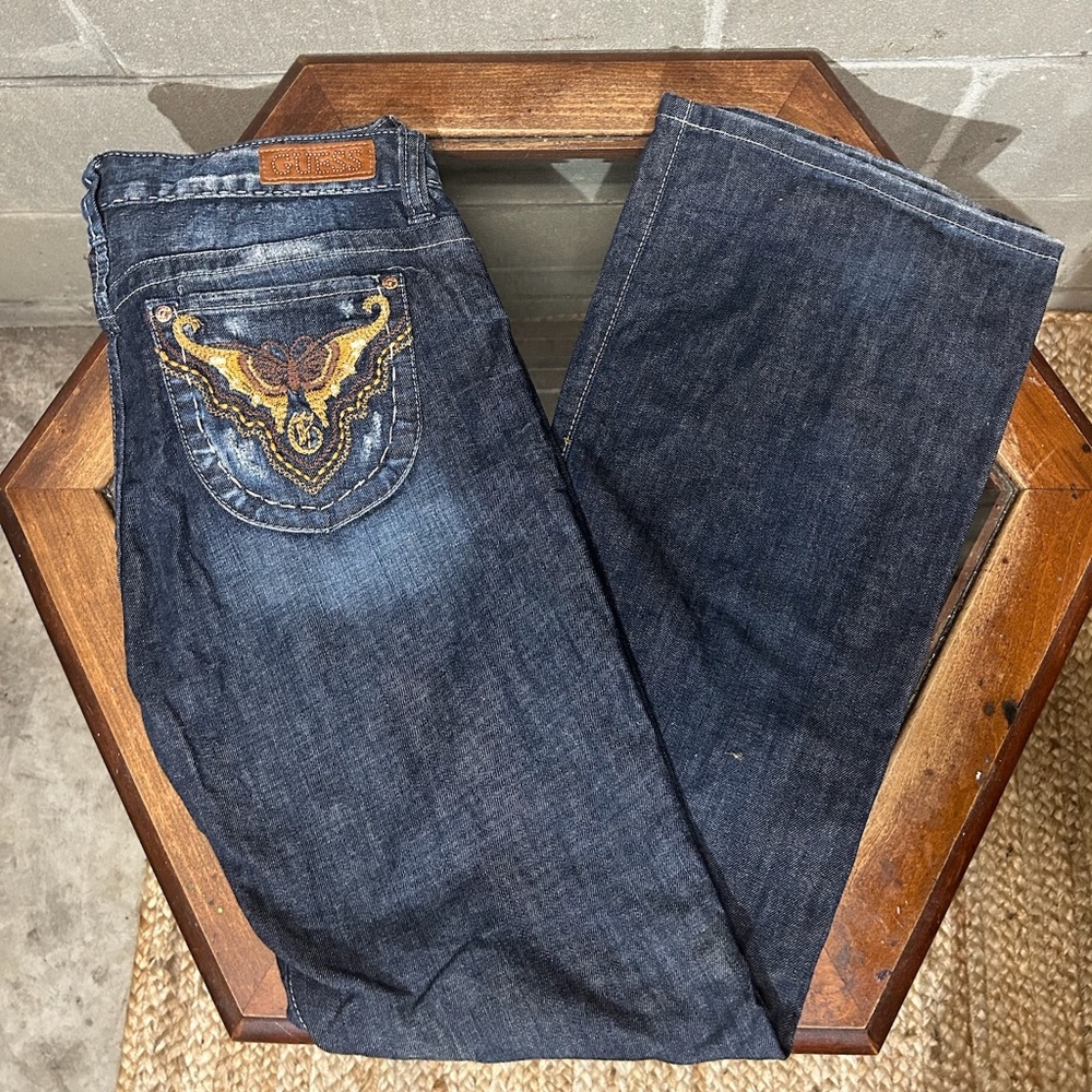Y2K Embroidered Flare Guess Jeans